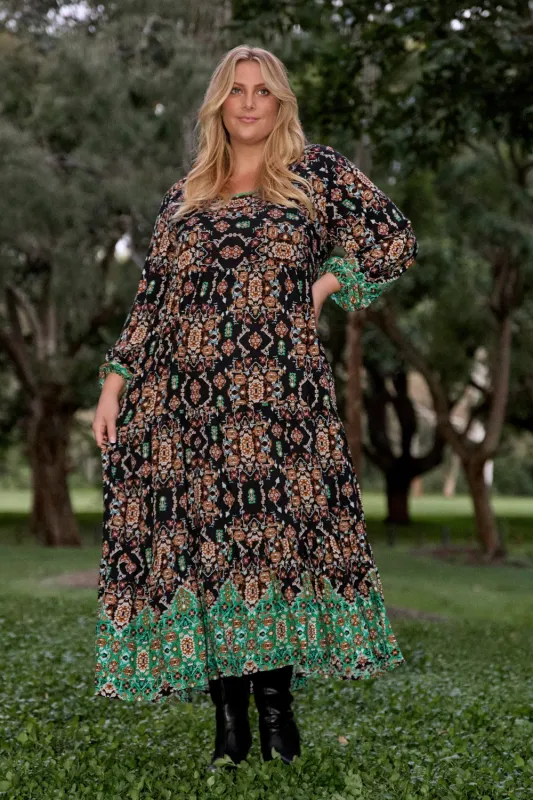 Sabre Long Sleeve Dress in Indah sold by Adrift