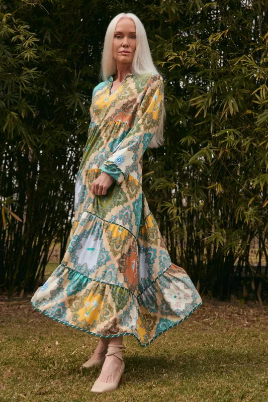 Sabre V-Neck Dress in Odyssey sold by Adrift