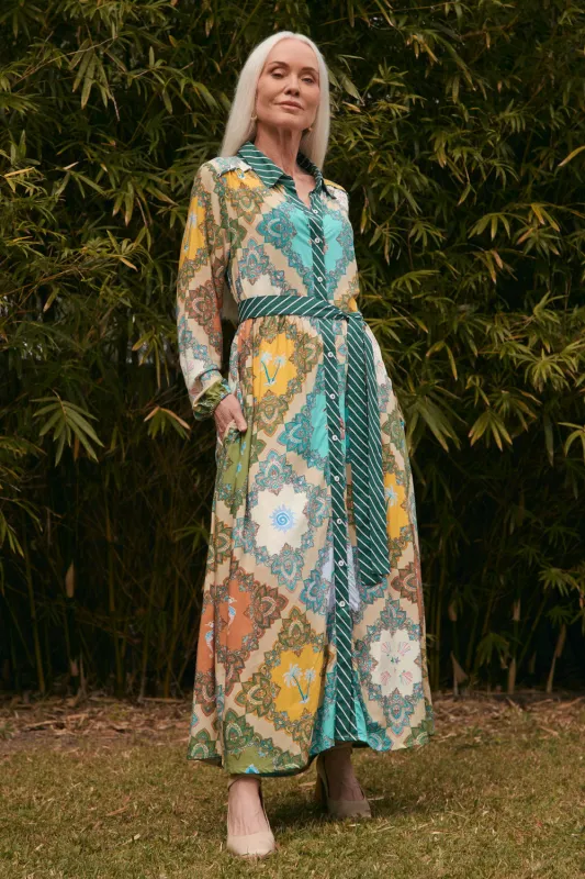 Ginette Billow Sleeve Dress in Odyssey sold by Adrift