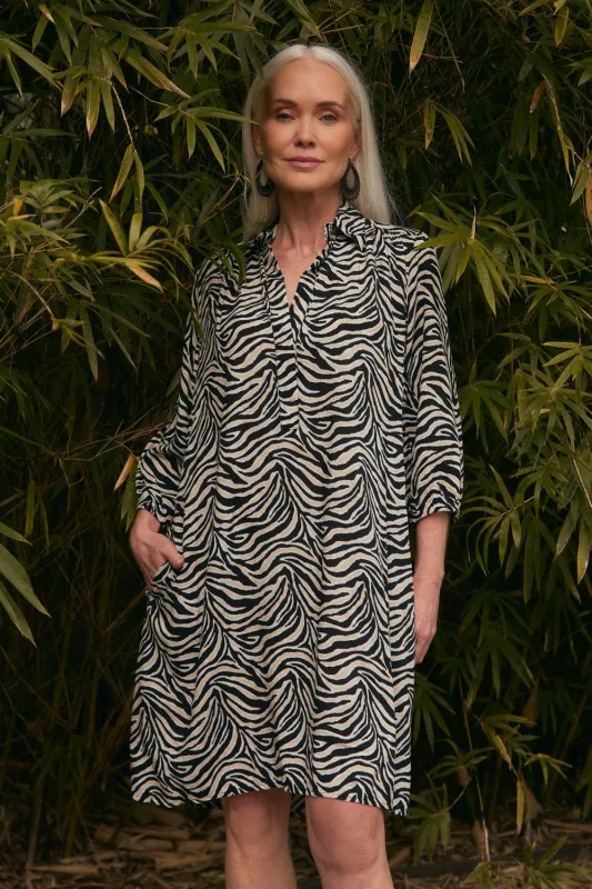 Ella Short Dress in Safari sold by Adrift