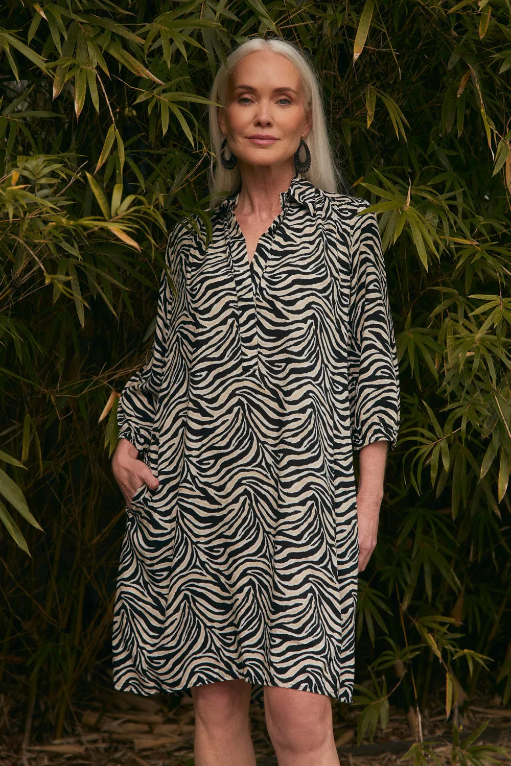 Ella Short Dress in Safari sold by Adrift