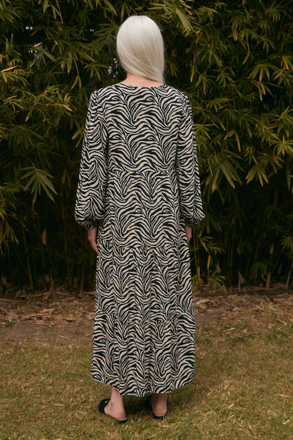 Sabrina Tiered Dress in Safari sold by Adrift product image thumbnail 4