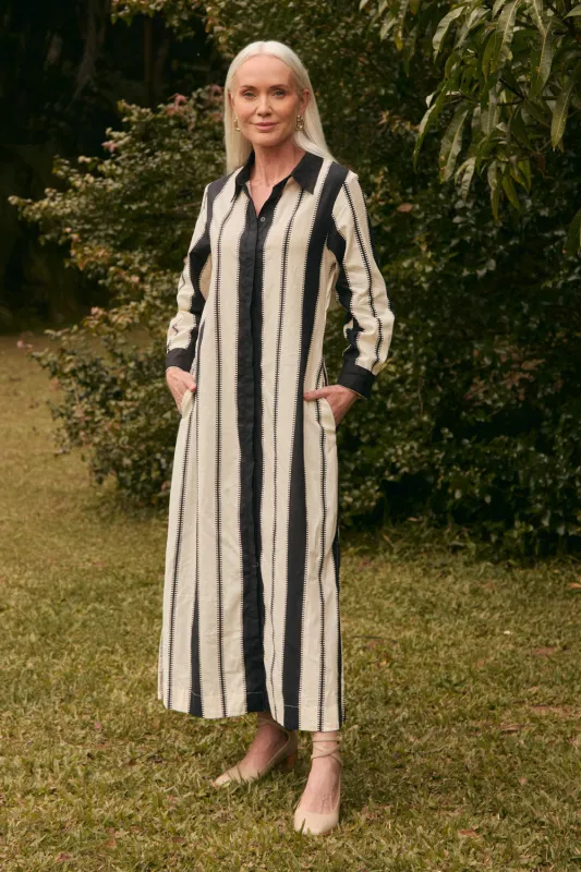 Gracie Long Sleeve Dress in Shibuya sold by Adrift