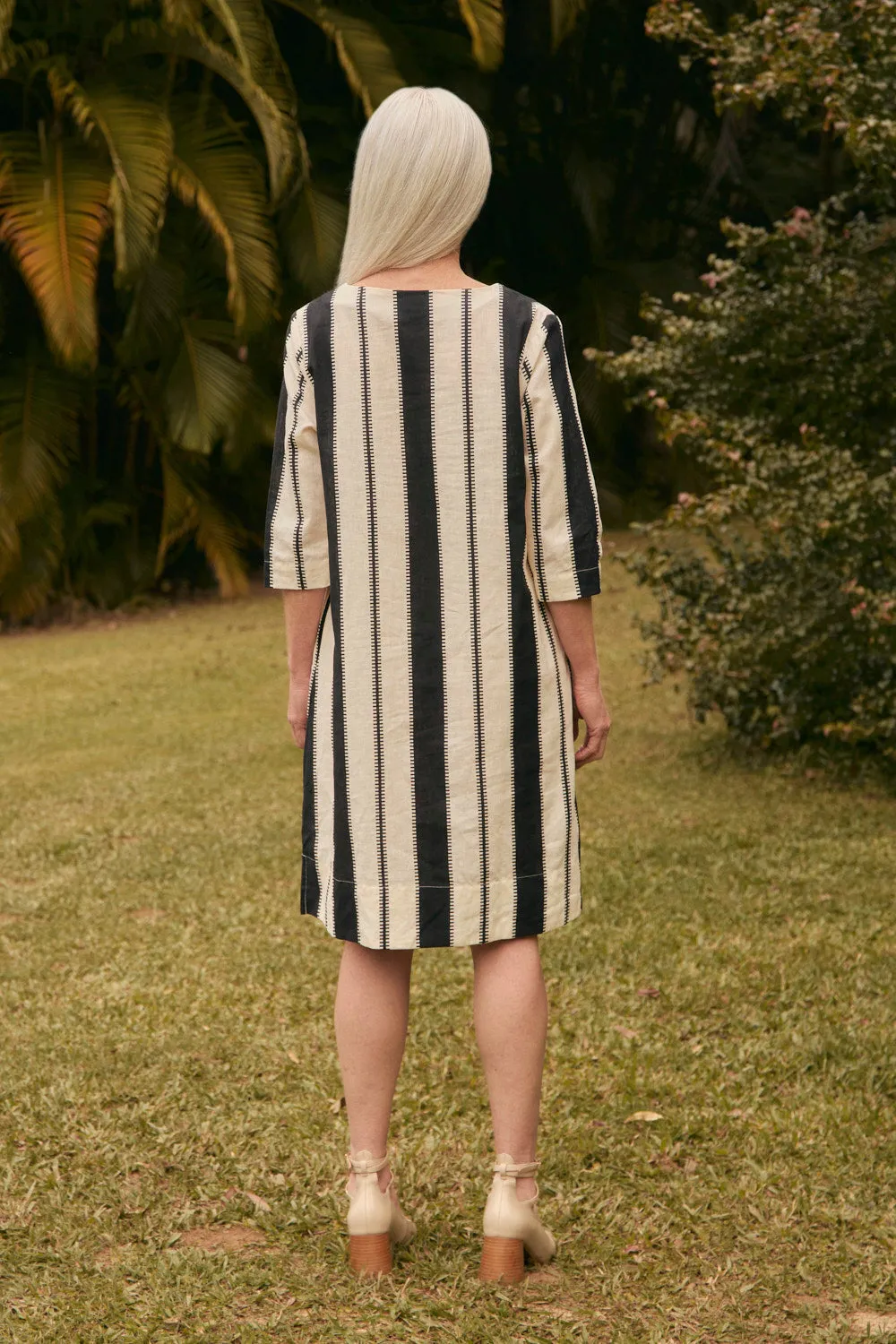 Boatneck Shift Dress in Shibuya sold by Adrift product image thumbnail 5