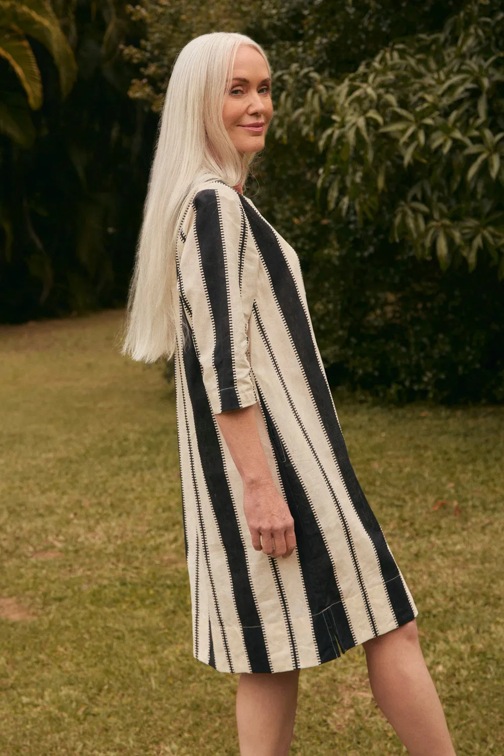 Boatneck Shift Dress in Shibuya sold by Adrift product image thumbnail 4