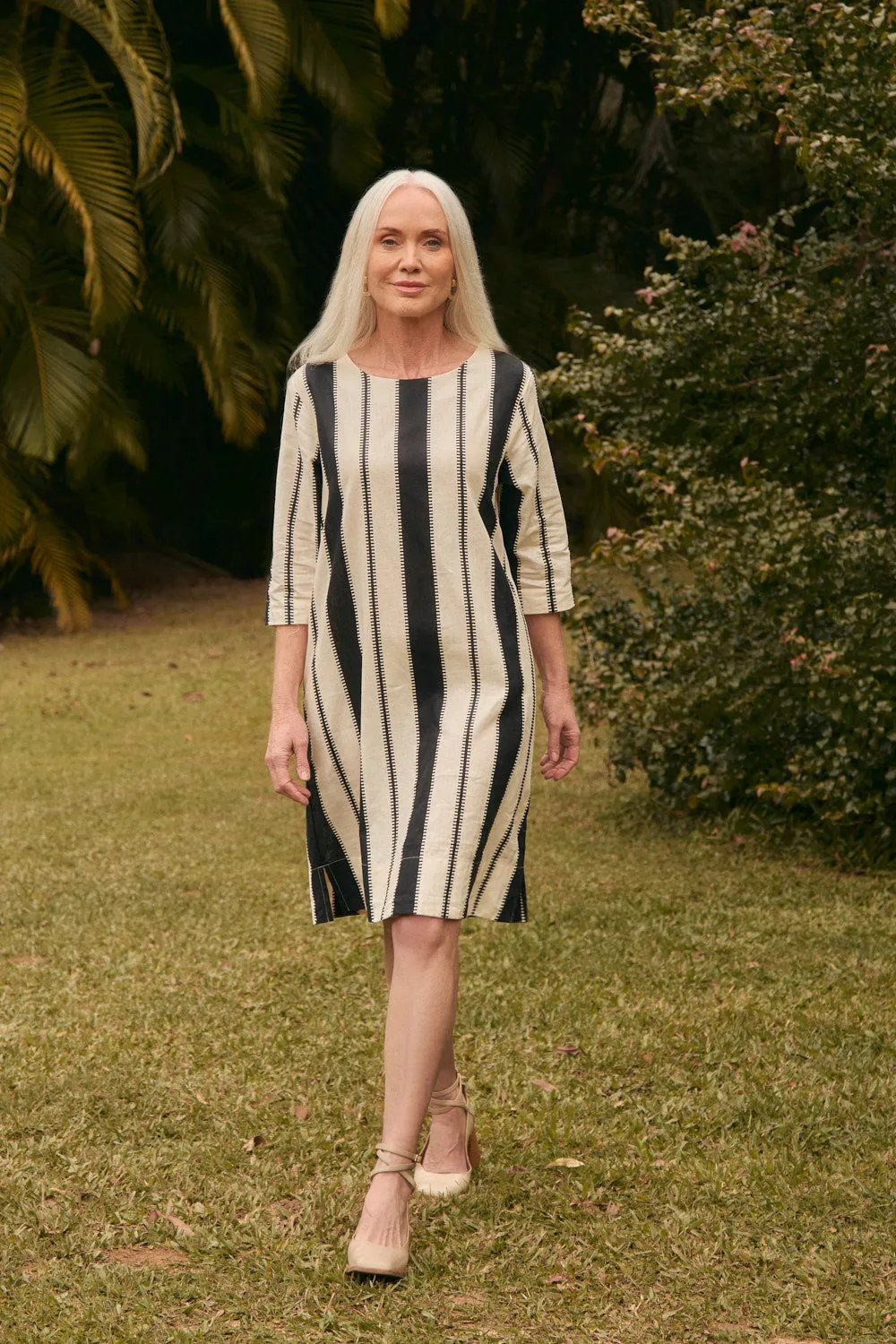 Boatneck Shift Dress in Shibuya sold by Adrift product image thumbnail 2