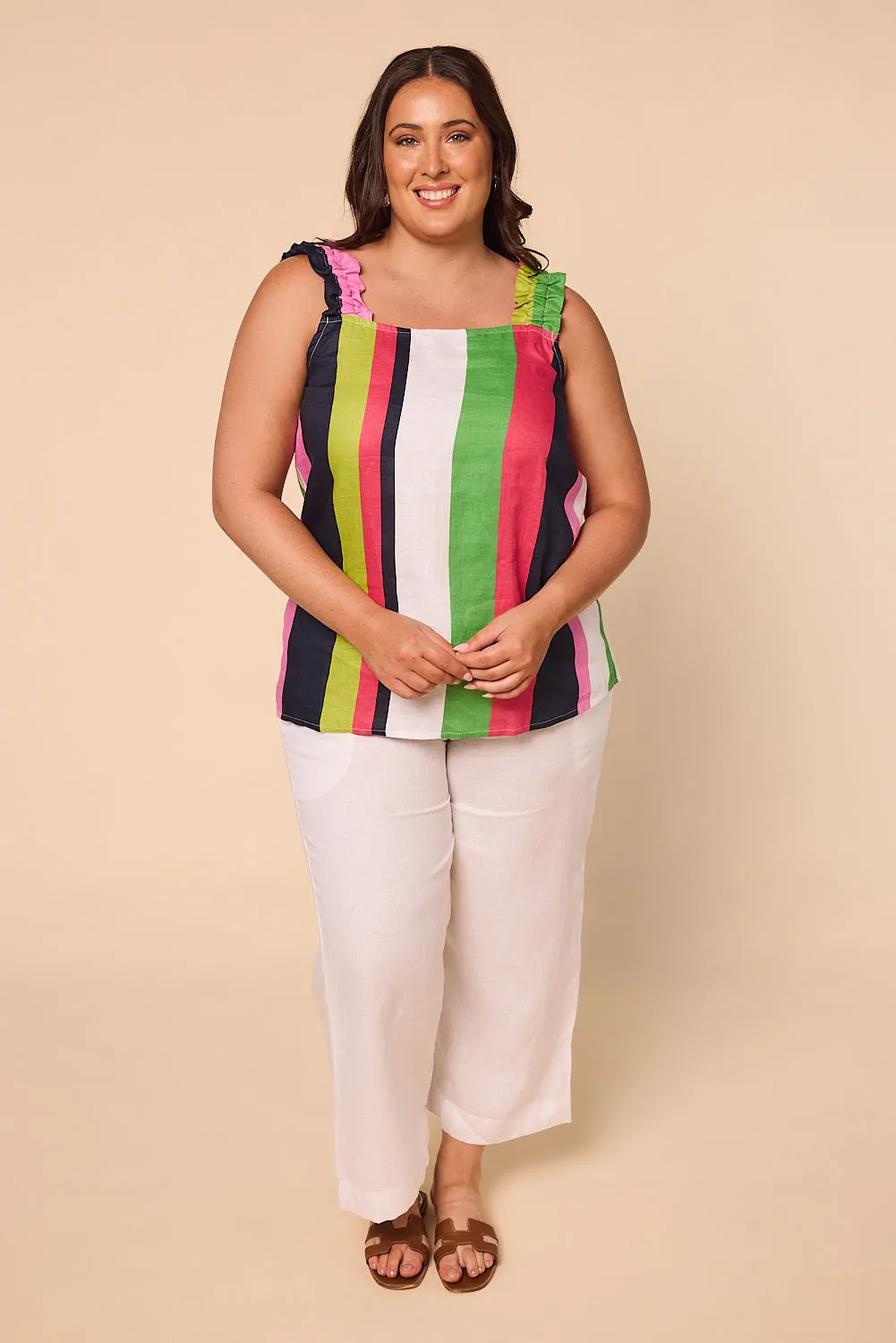 Claire Summer Top in Treviso Stripes sold by Adrift product image thumbnail 4