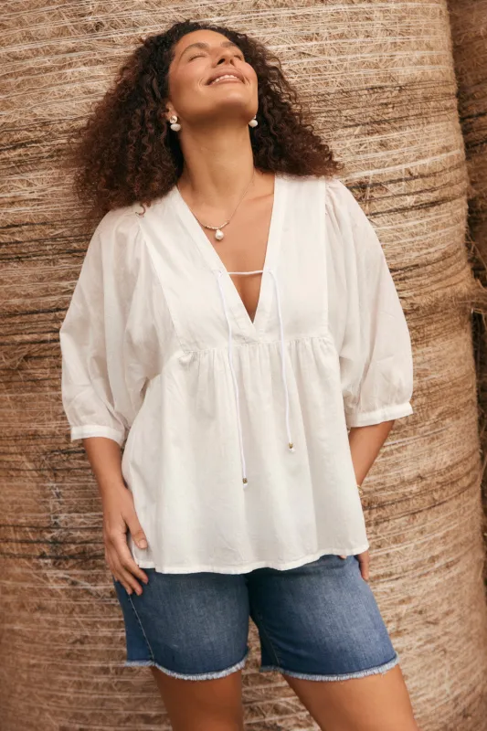Cairo Boho Blouse in White sold by Adrift