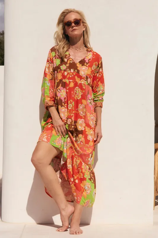 Sabre V-Neck Dress in Petra sold by Adrift