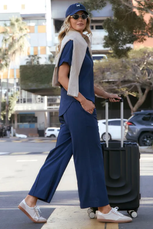 Relaxed Travel Pant in Navy sold by Adrift