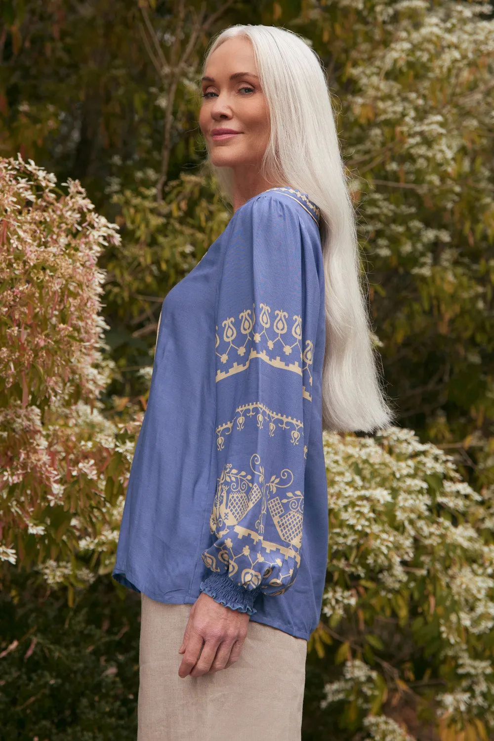 Cairo Boho Blouse in Breeze sold by Adrift product image thumbnail 4