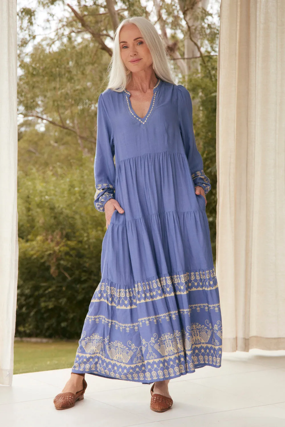 Sabre V-Neck Dress in Breeze sold by Adrift product image thumbnail 3