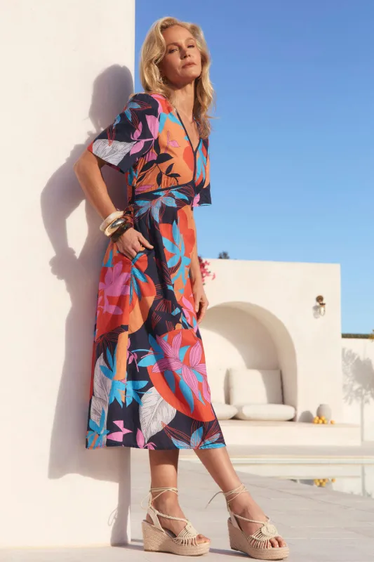 Farrah Midi Dress in Shinjuku sold by Adrift