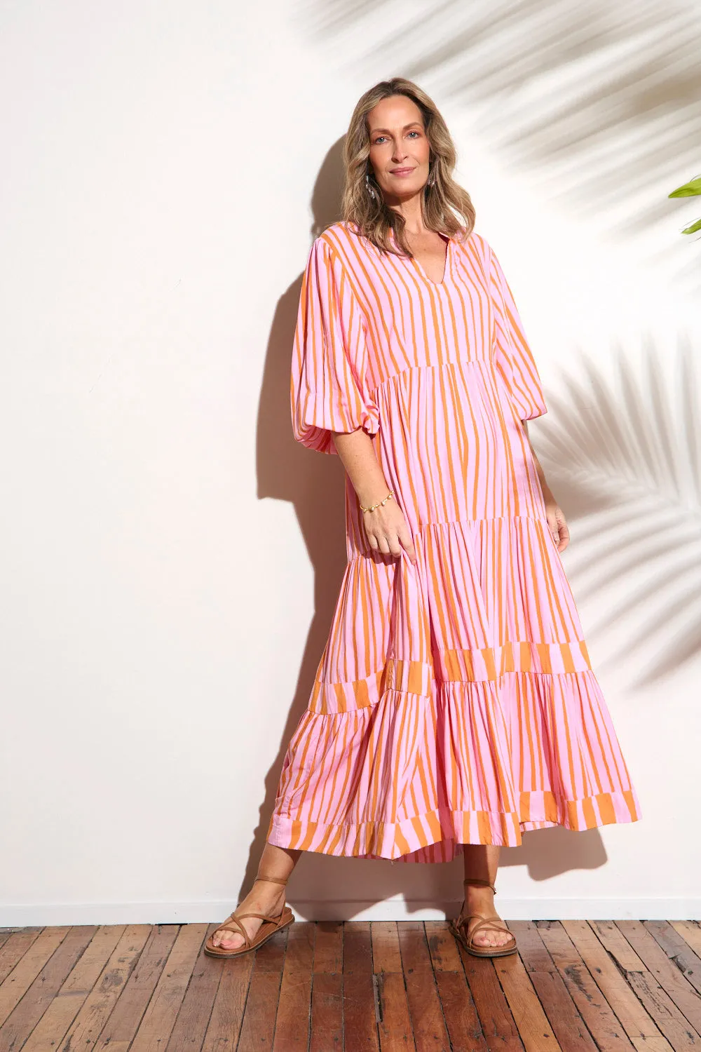 Sabre V-Neck Dress in Coral Spring sold by Adrift product image thumbnail 5