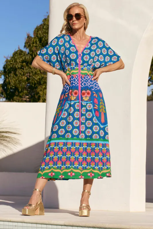 Selma Midi Dress in Paradiso sold by Adrift