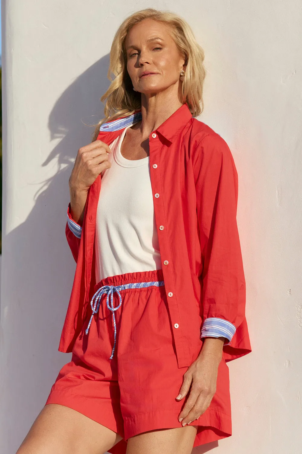 Lizey A-Line Short in Coral Lagoon sold by Adrift product image thumbnail 5