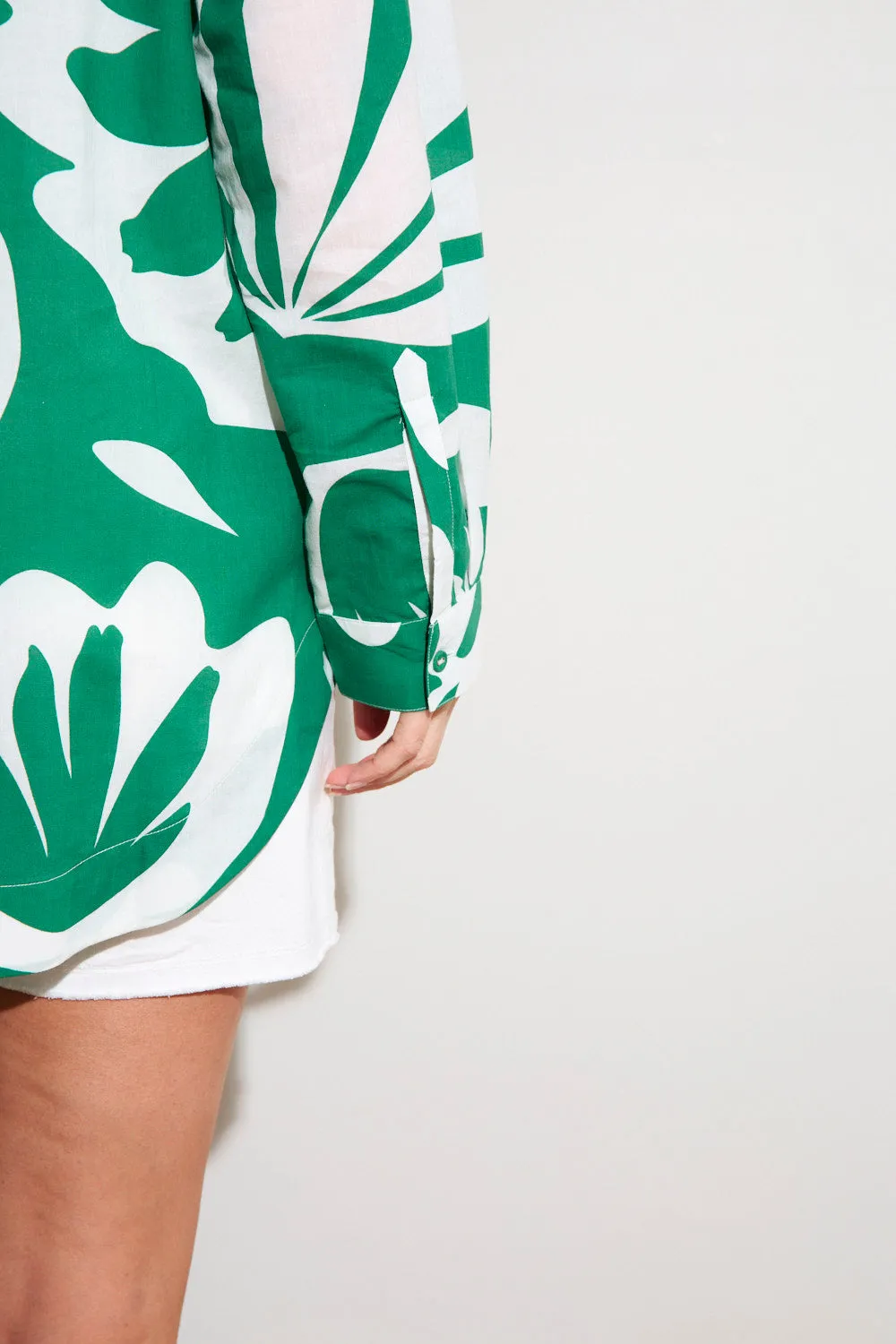 Oversized Boyfriend Shirt in Caledonia Emerald sold by Adrift product image thumbnail 4