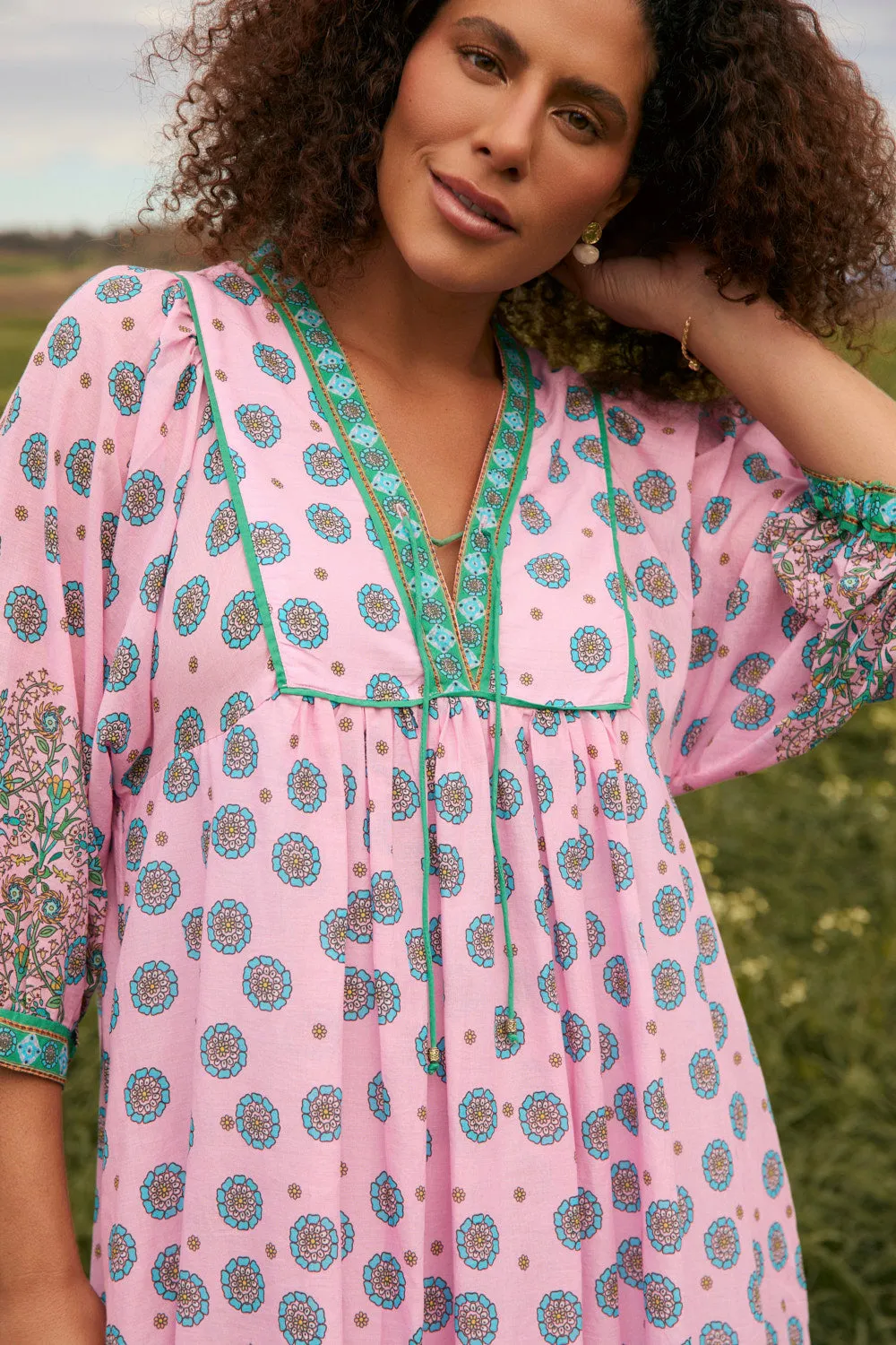 Cairo Boho Dress in Shalimar sold by Adrift product image thumbnail 2