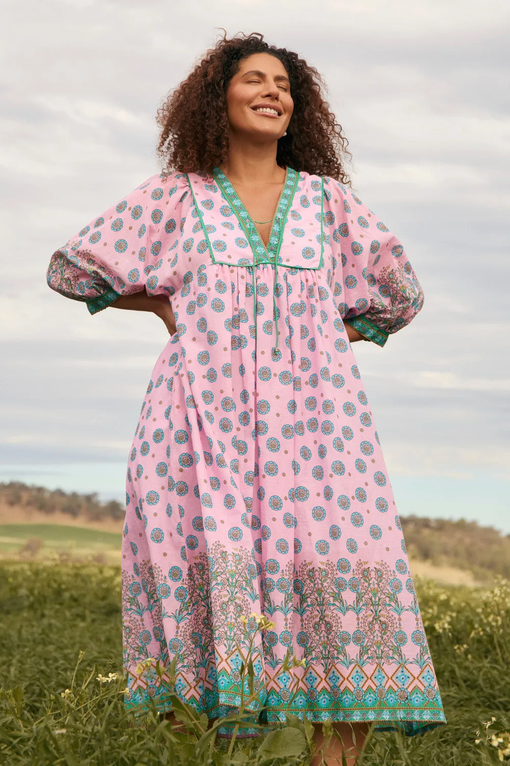 Cairo Boho Dress in Shalimar sold by Adrift product image thumbnail 4
