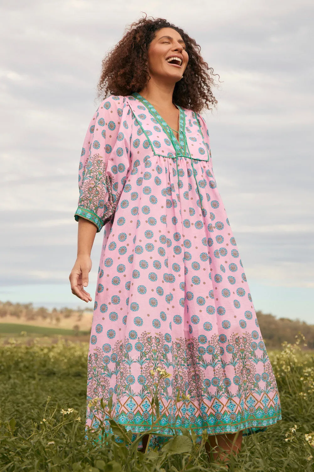 Cairo Boho Dress in Shalimar sold by Adrift