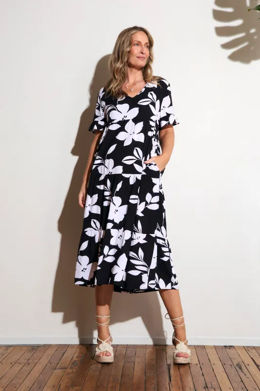 Sabrina Maxi Dress in Night Blooms sold by Adrift