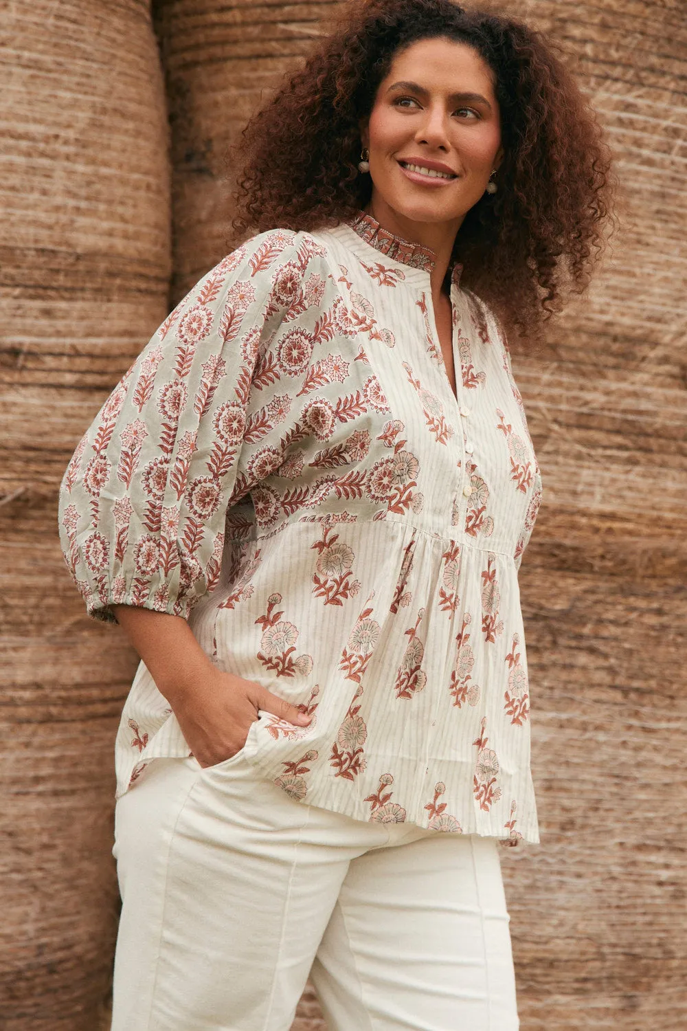 Mirabelle Frill Blouse in Fernwood sold by Adrift product image thumbnail 5