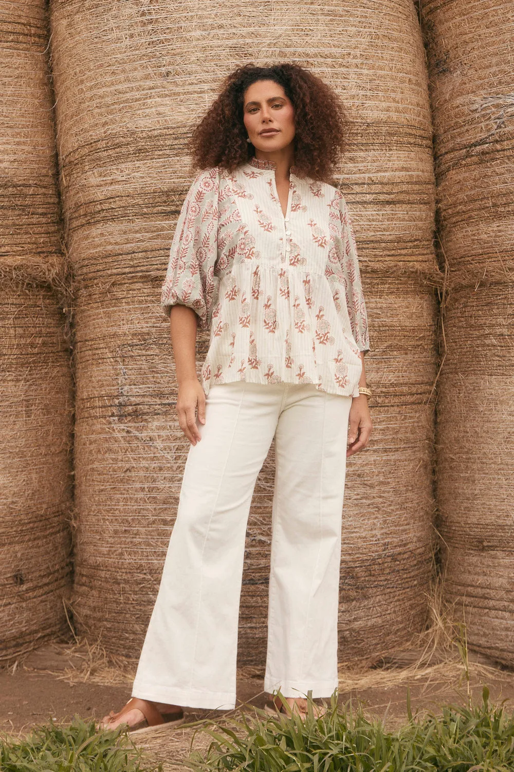 Mirabelle Frill Blouse in Fernwood sold by Adrift product image thumbnail 3