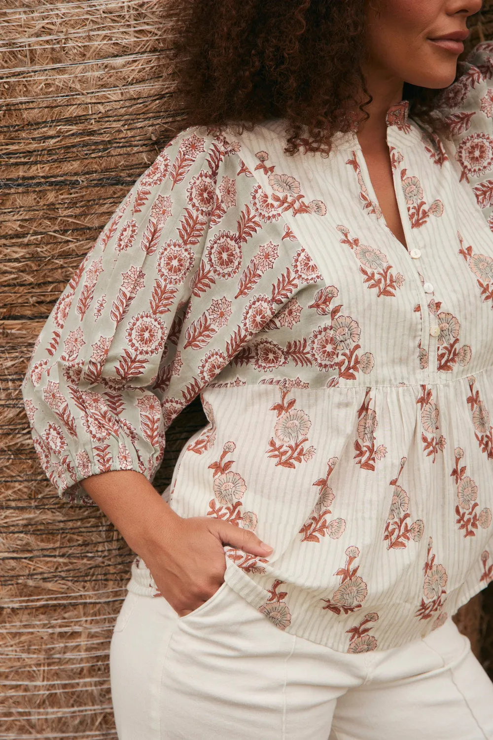 Mirabelle Frill Blouse in Fernwood sold by Adrift product image thumbnail 4
