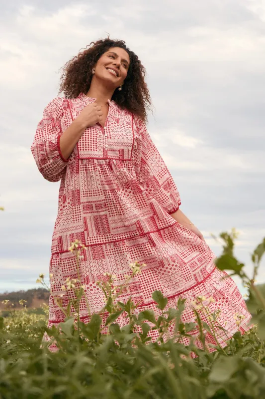 Mirabelle Frill Dress in Sienna sold by Adrift