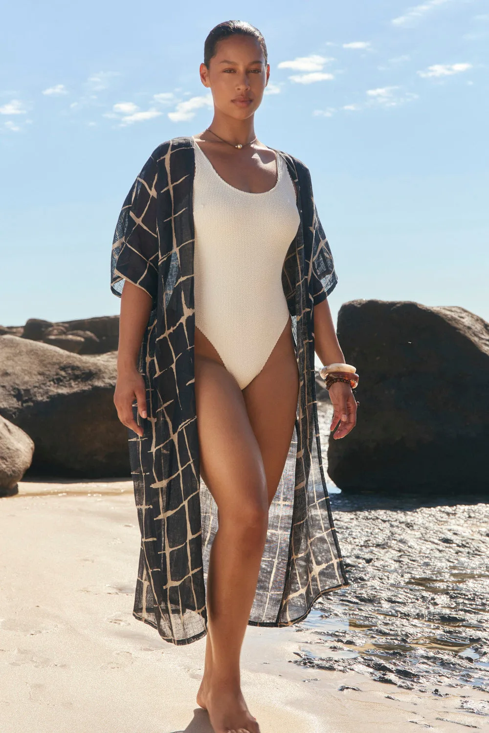 Liv Linen Duster in Woven Echo sold by Adrift product image thumbnail 4