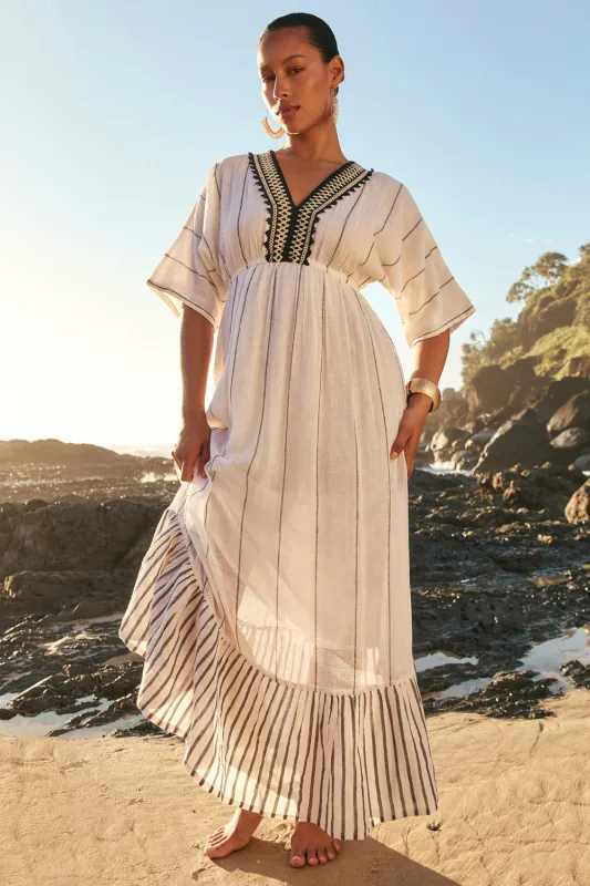 Emily V-Neck Dress in Mariner sold by Adrift