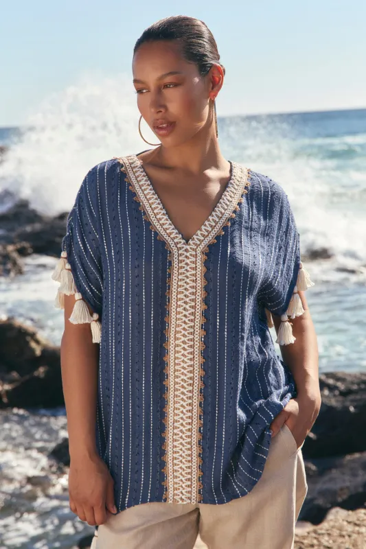 Aleah Tunic Top in Cerulea sold by Adrift