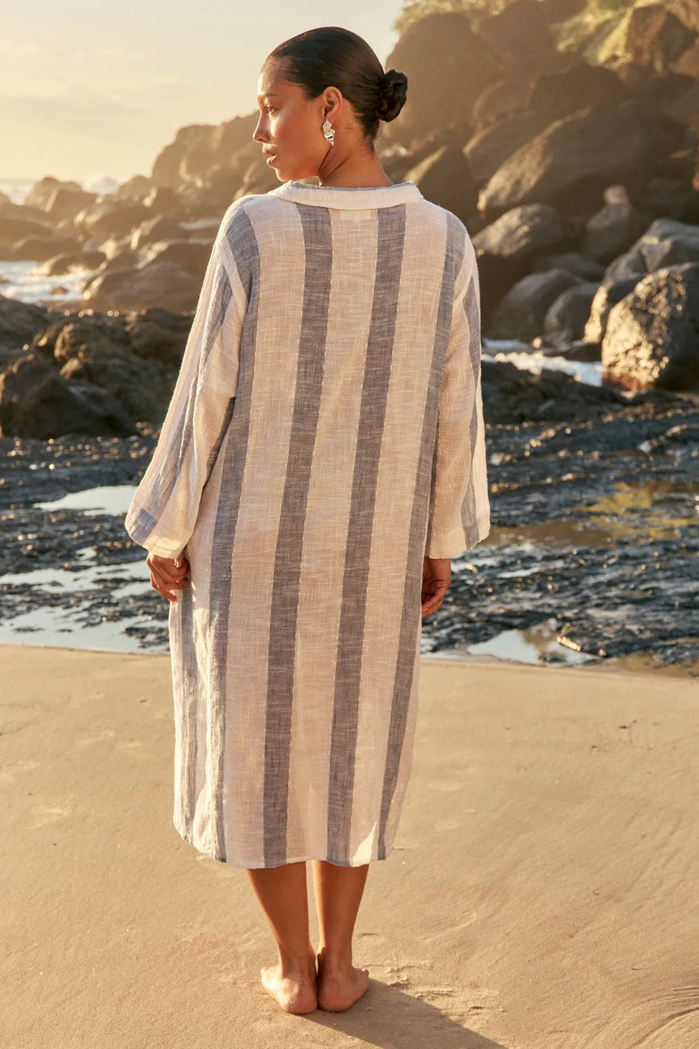 Tess Tunic Dress in Blue Stripe sold by Adrift product image thumbnail 5
