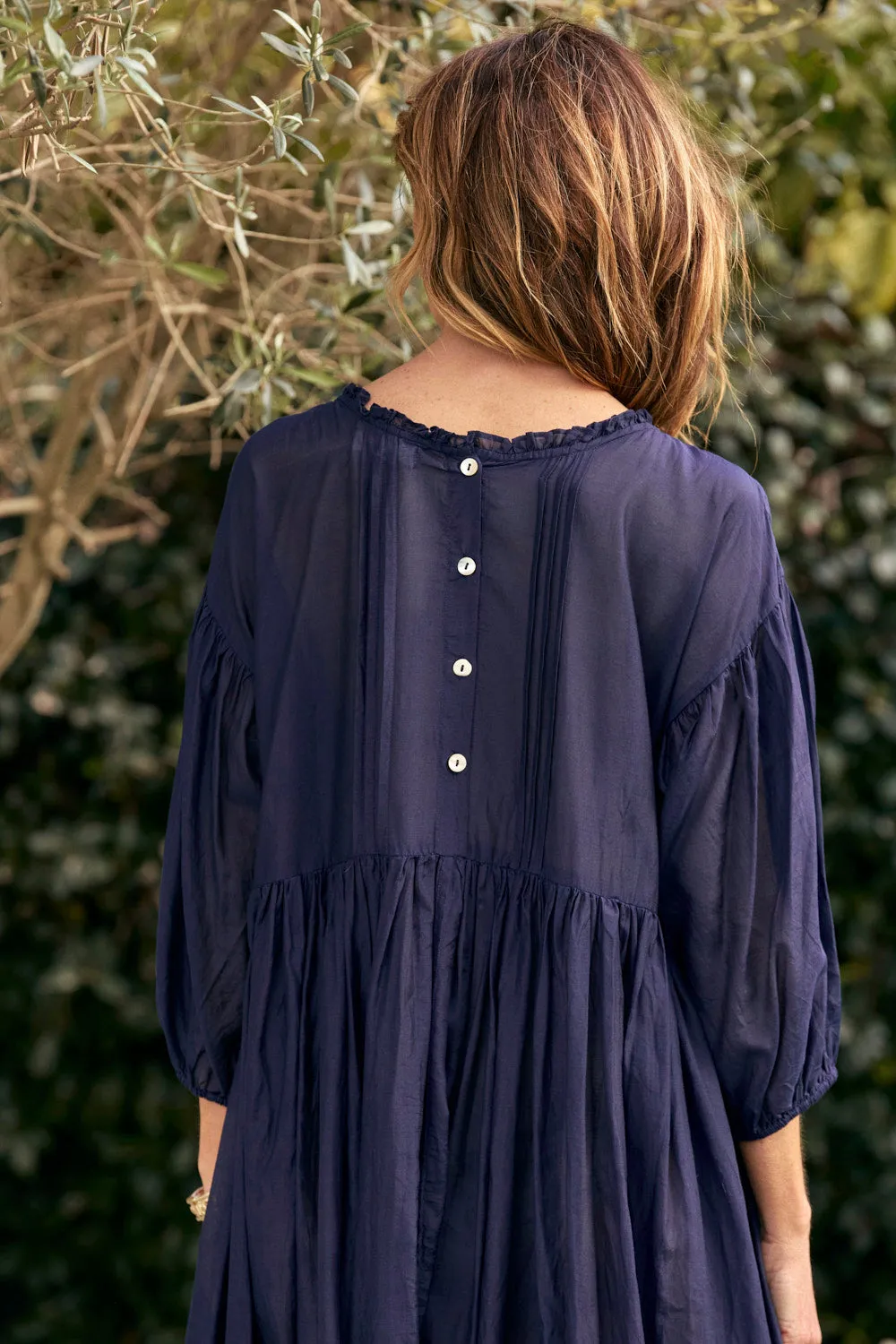 Coco Cotton Silk Dress in Navy sold by Adrift product image thumbnail 2