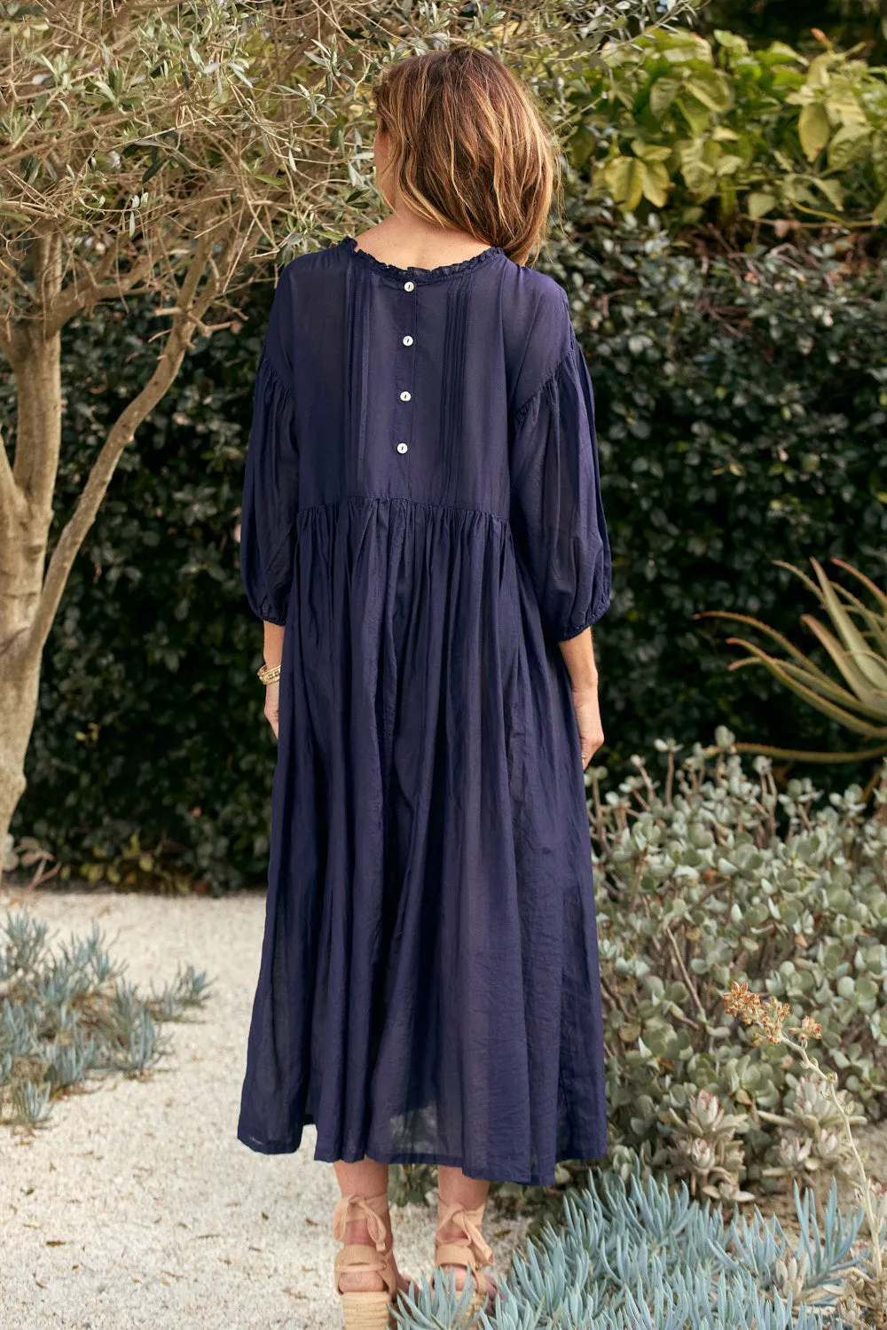Coco Cotton Silk Dress in Navy sold by Adrift product image thumbnail 5