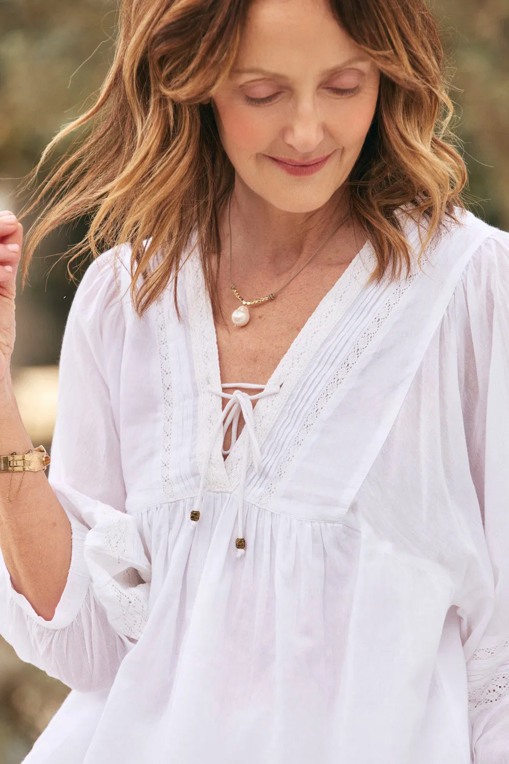 Cairo Boho Blouse in Windsong sold by Adrift product image thumbnail 3