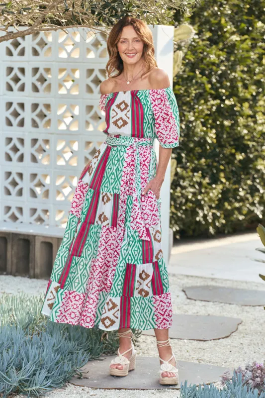 Isla Tiered Dress in Serenade sold by Adrift