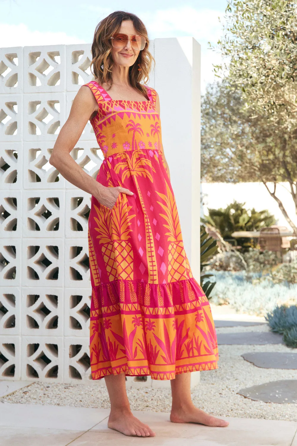 Solene Sun Dress in Tangerina sold by Adrift product image thumbnail 5