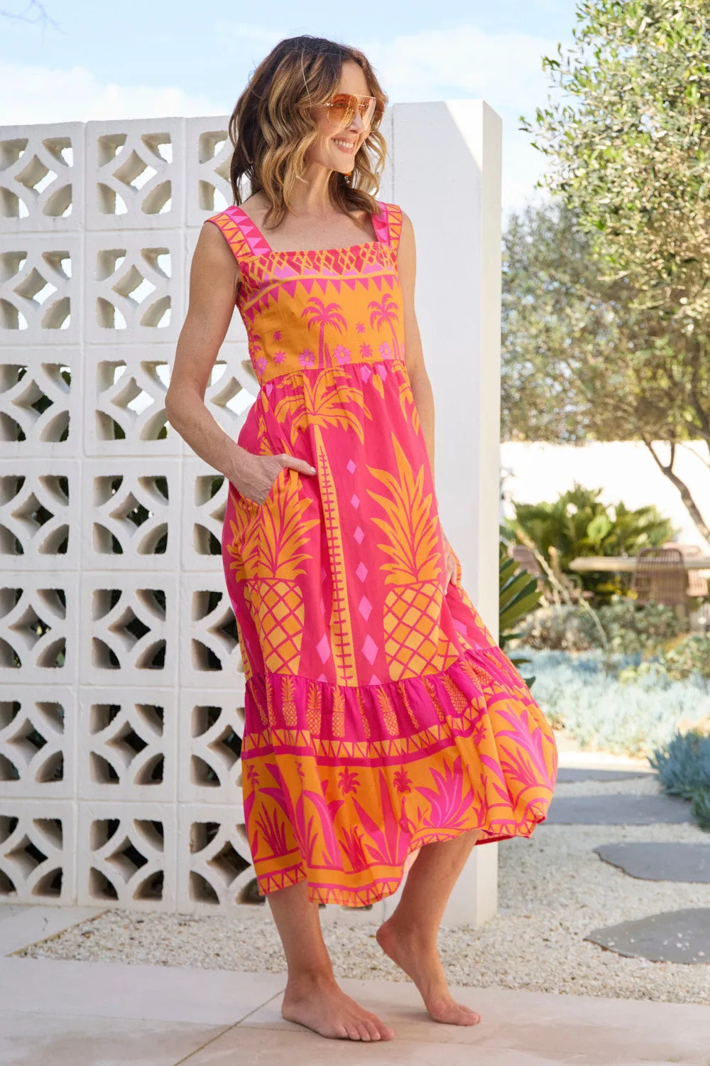 Solene Sun Dress in Tangerina sold by Adrift product image thumbnail 4