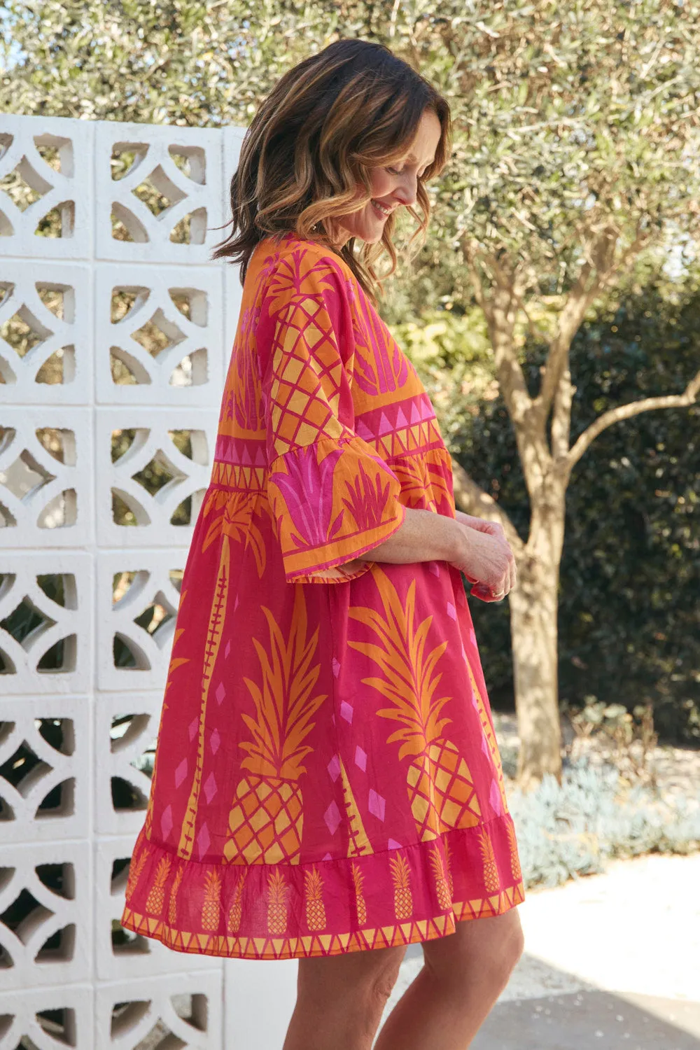 Scout Bell Sleeve Dress in Tangerina sold by Adrift product image thumbnail 3