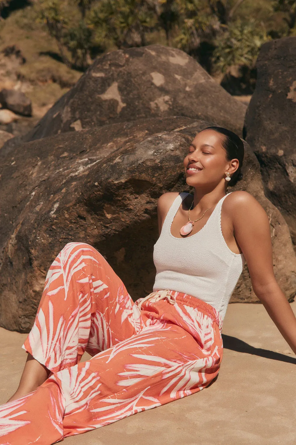 Breezy Resort Pant in Palma Coral sold by Adrift product image thumbnail 3