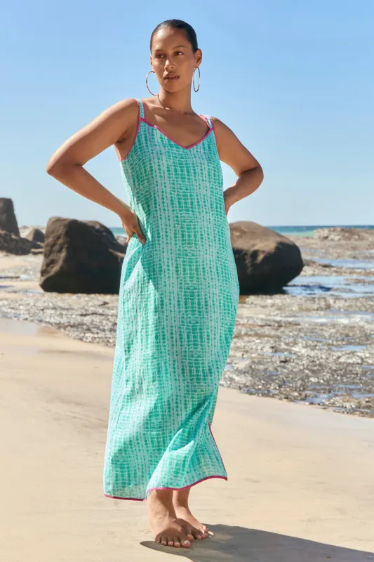 Samantha Maxi Dress in Tropical Tides sold by Adrift