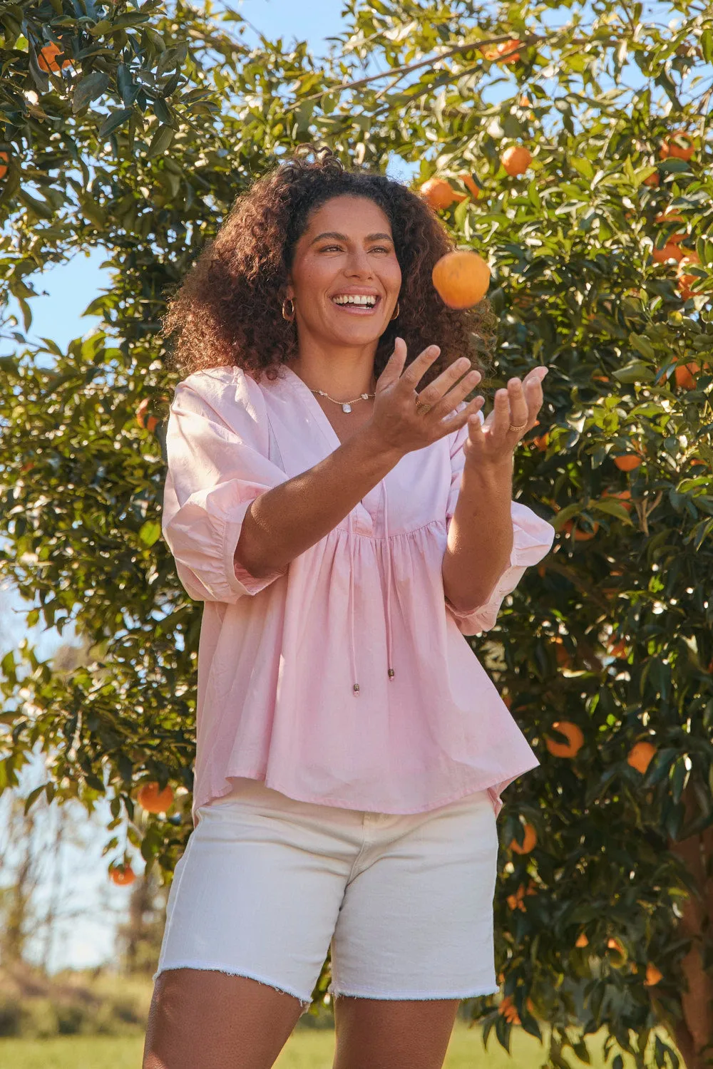 Cairo Boho Blouse in Primrose Pink sold by Adrift product image thumbnail 3