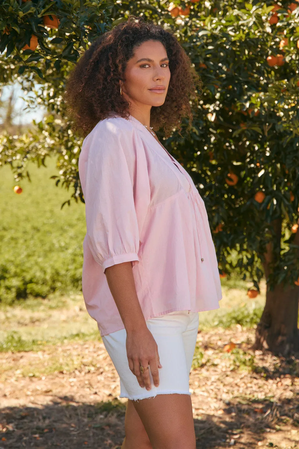 Cairo Boho Blouse in Primrose Pink sold by Adrift product image thumbnail 5