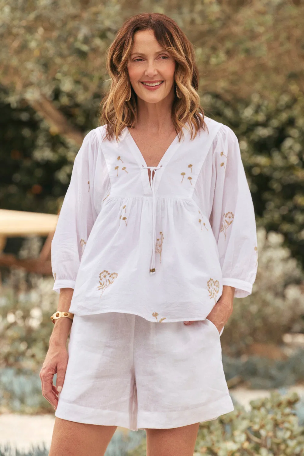 Cairo Boho Blouse in Botanica sold by Adrift