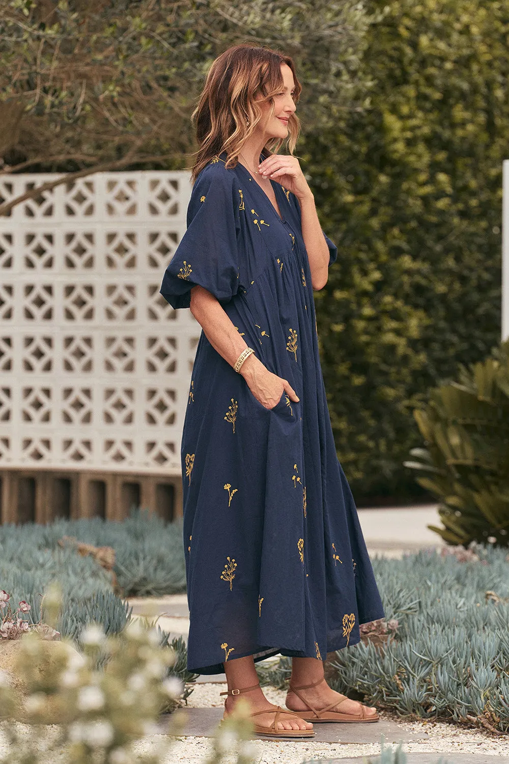 Cairo Boho Dress in Navy Botanica sold by Adrift product image thumbnail 4