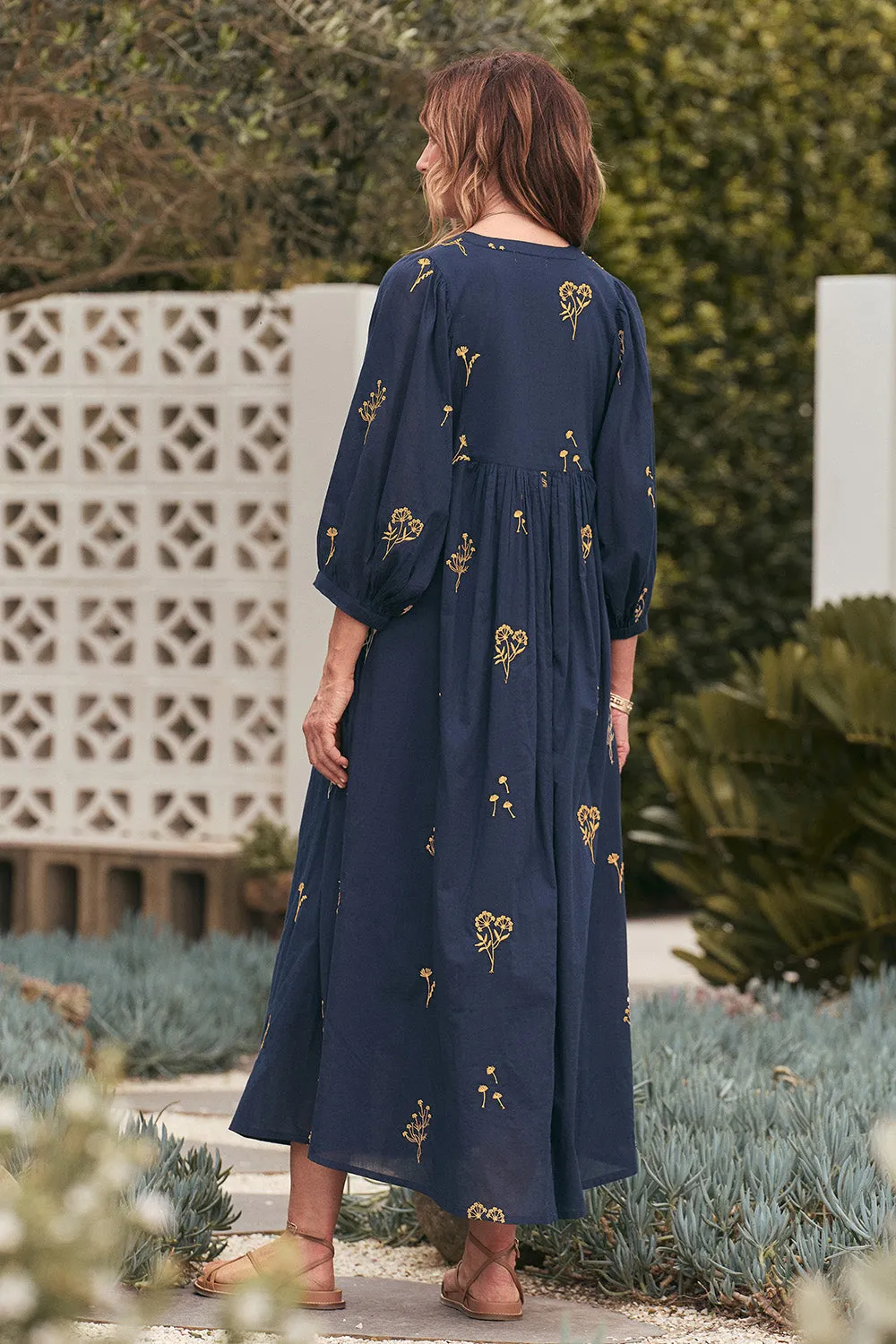 Cairo Boho Dress in Navy Botanica sold by Adrift product image thumbnail 5
