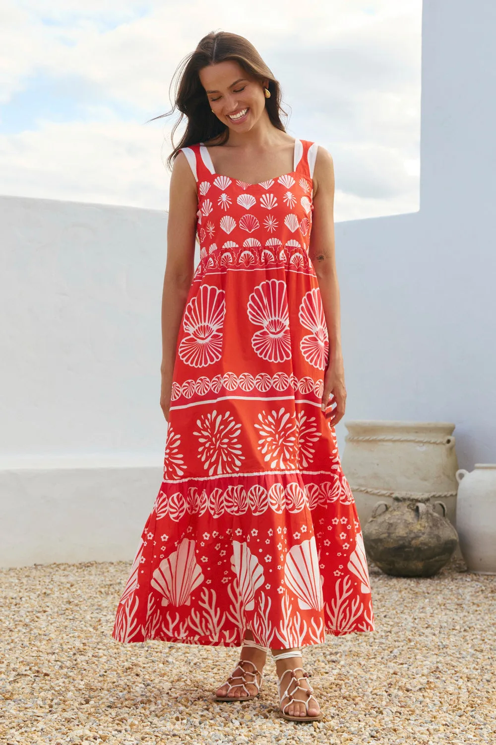 Solene Sun Dress in Shelly sold by Adrift