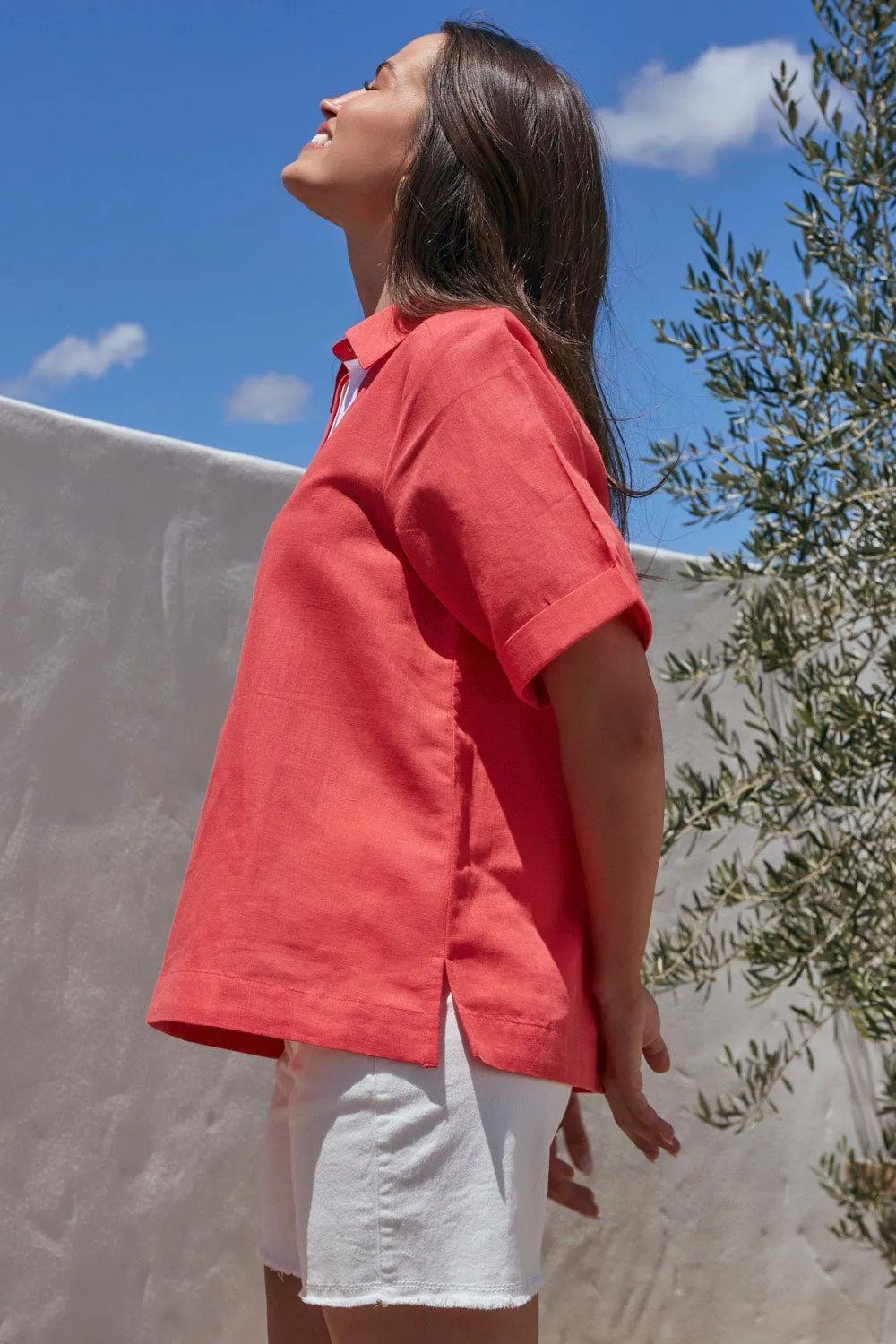 Ella Collared Top in Clementine sold by Adrift product image thumbnail 5