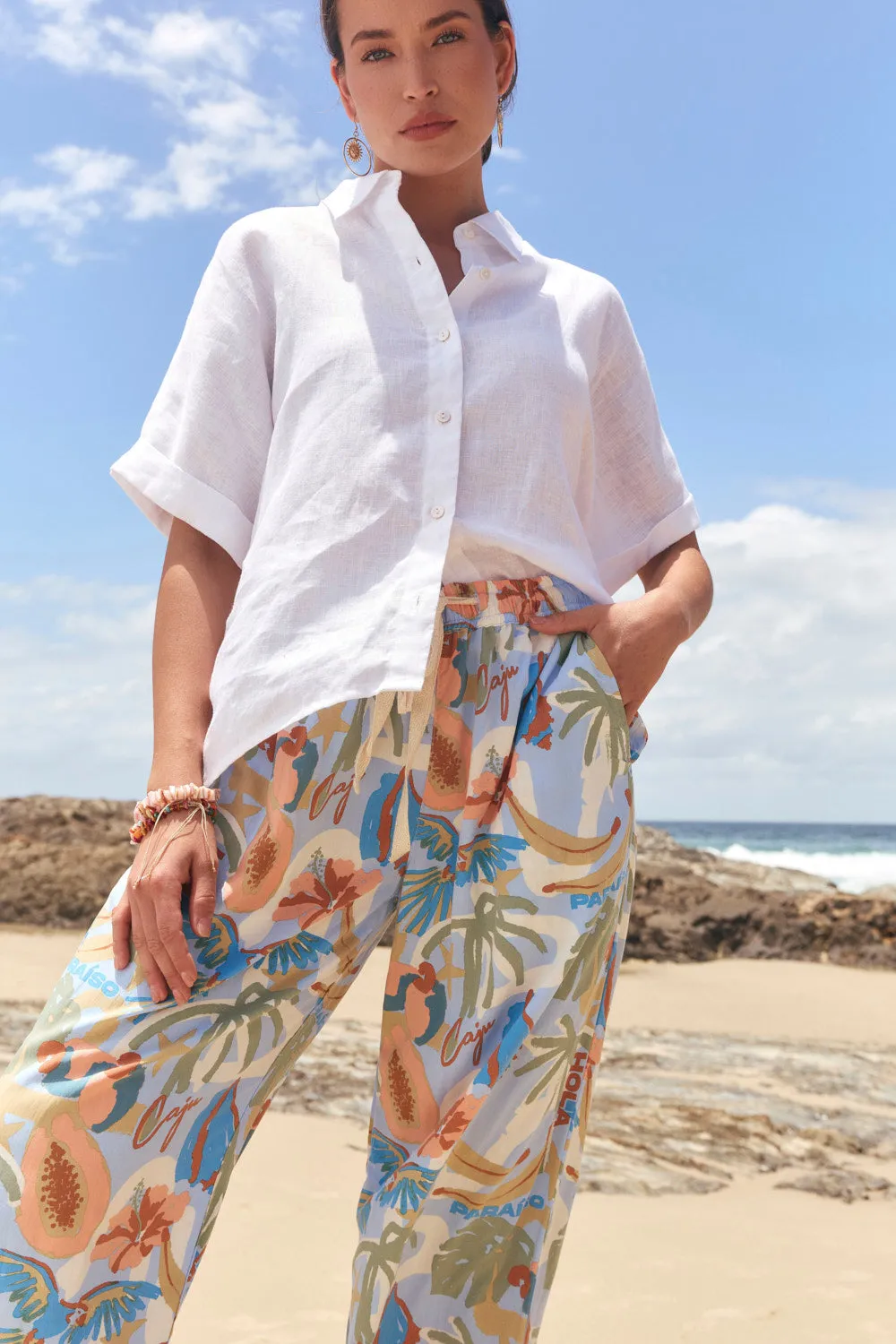 Breezy Relaxed Pant in Sunspell Blue sold by Adrift product image thumbnail 2